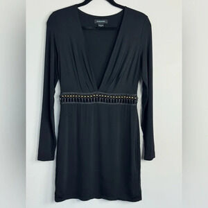 MARCIANO Black Plunge neck mini dress Size Medium